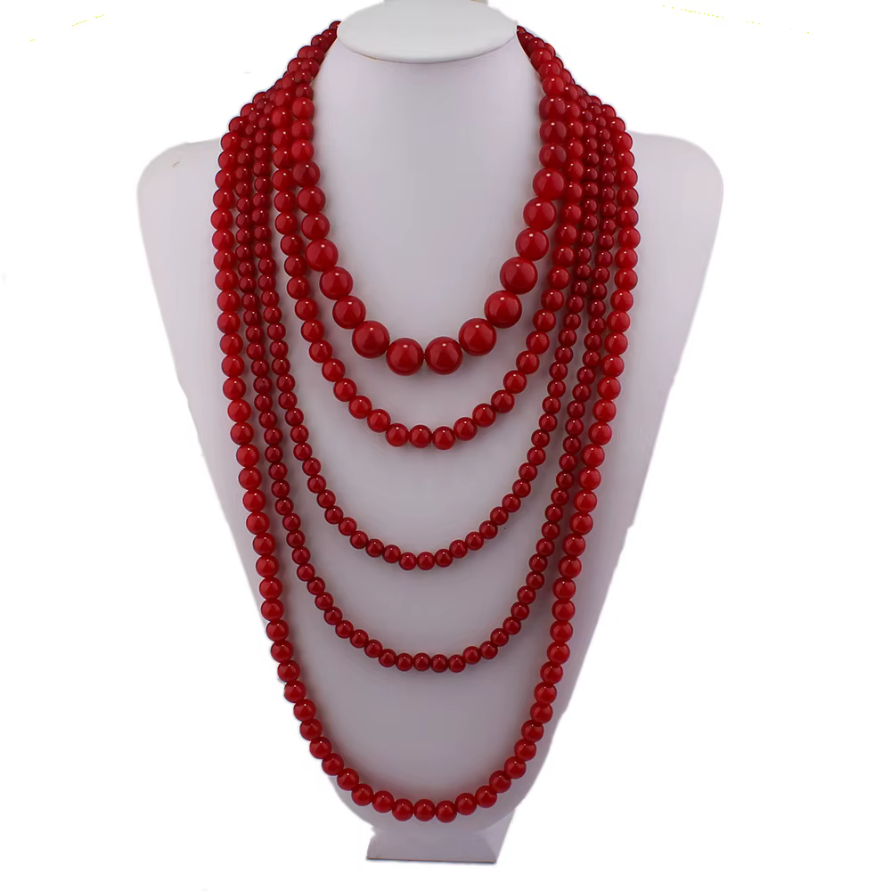 GRACE JUN-Collier de déclaration de perles simulées pour femme, brin multicouche, pull long de luxe,