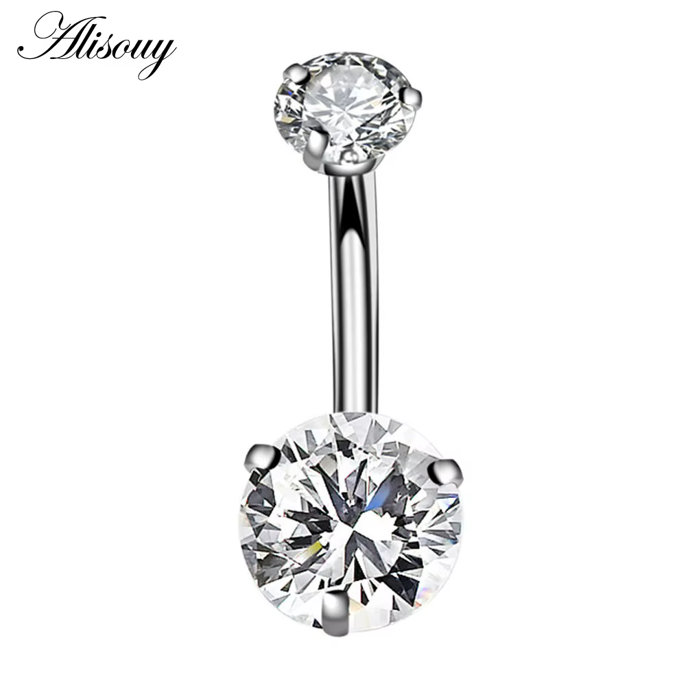 Alisouy – anneau de nombril en cristal de Style Zircon AAA, nouvelle marque, bijoux de corps, Pierci