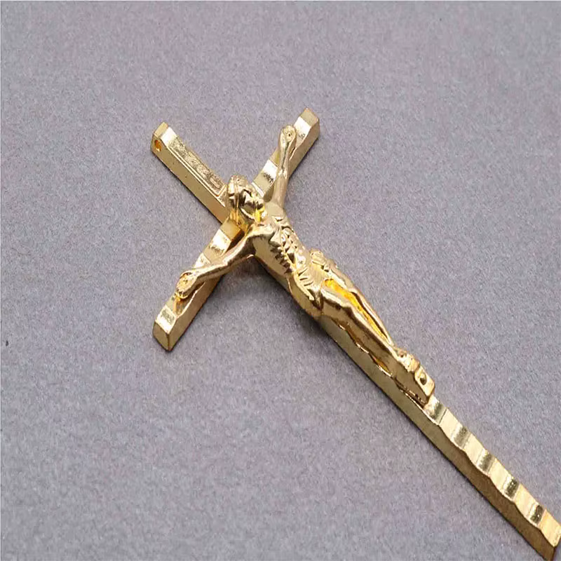 Bijoux pendentif croix à breloque chrétienne, utilisé pour faire un pendentif croix chapelet.