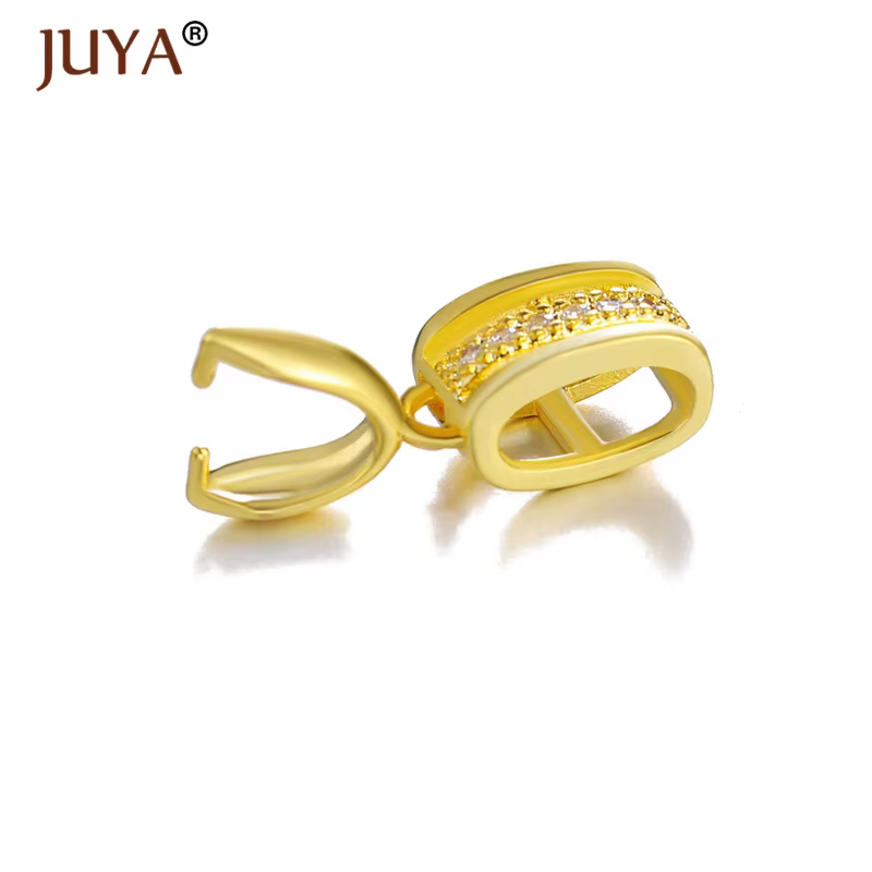 JUYA-Bijoux faits à la main pour femmes, or rose, contre-indiqué, connecteur de bélière, fermoir à p