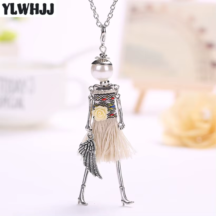 YLWHJJ-Colliers longs noirs pour femmes et filles, pendentif mignon, robe chaude, bébé, maxi collier