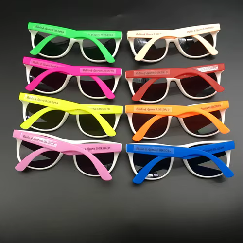 24-60 paires/lot de lunettes de soleil classiques personnalisées pour invités, cadeaux de retour pou