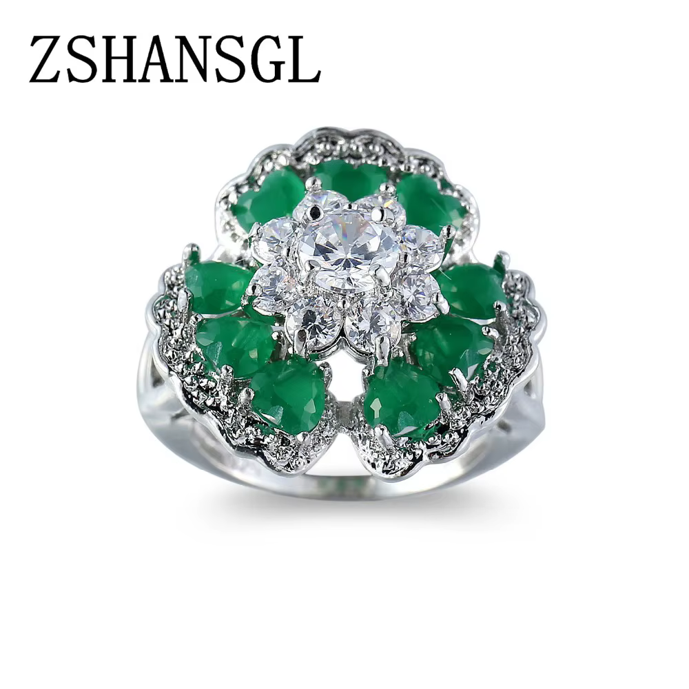 2025 été solide 925 bague en argent Sterling fleurs conception CZ romantique mode bijoux anneaux pou