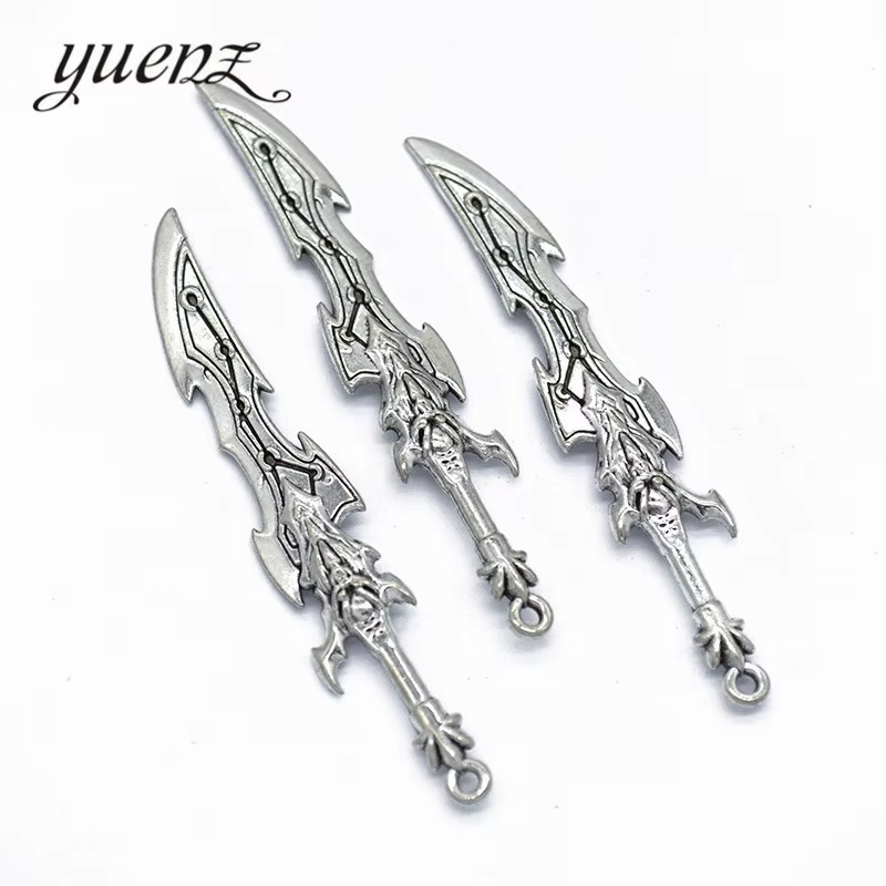YuenZ – breloques de jeu et d'animation couleur argent antique, 6 pièces, pour la fabrication de bij