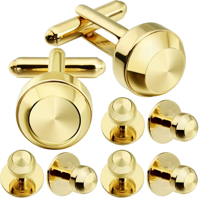 HAWSON – ensemble de boutons de manchettes et de clous en métal pour hommes, Simple boule, chemise d
