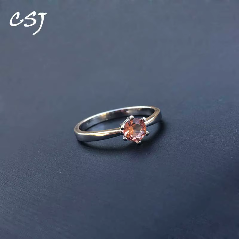 Bague Zultanite élégante en argent Sterling, créée du Sultanite, changement de couleur, coupe ronde,