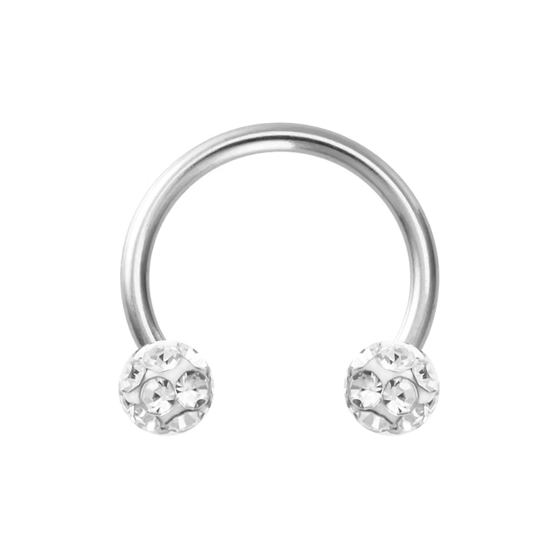 1PC Bling Ferido nez Septum anneaux fer à cheval Piercing bijoux 16G Cartilage Helix Tragus boucles 