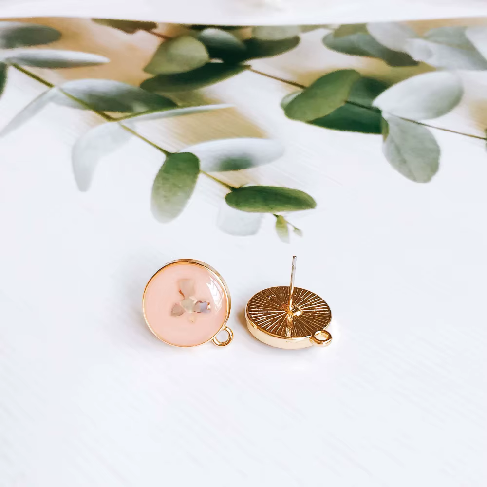 Composants de Boucles d'Oreilles Rondes en Alliage Émail pour Femme, Style Simple, Accessoires de Bi
