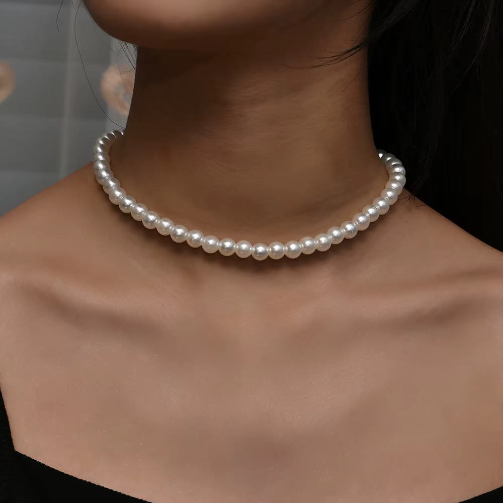 YWZIXLN 2021 tendance bijoux élégants mariage grand collier de perles pour les femmes mode blanc Imi