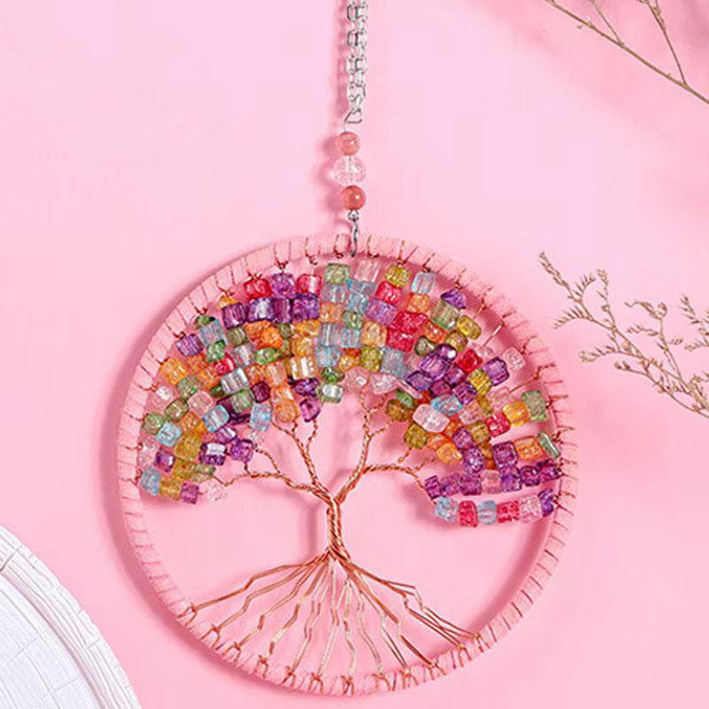 Attrape-rêves mural avec grand arbre de vie, artisanat, pendentif, bijoux pour la maison, cadeau d'a