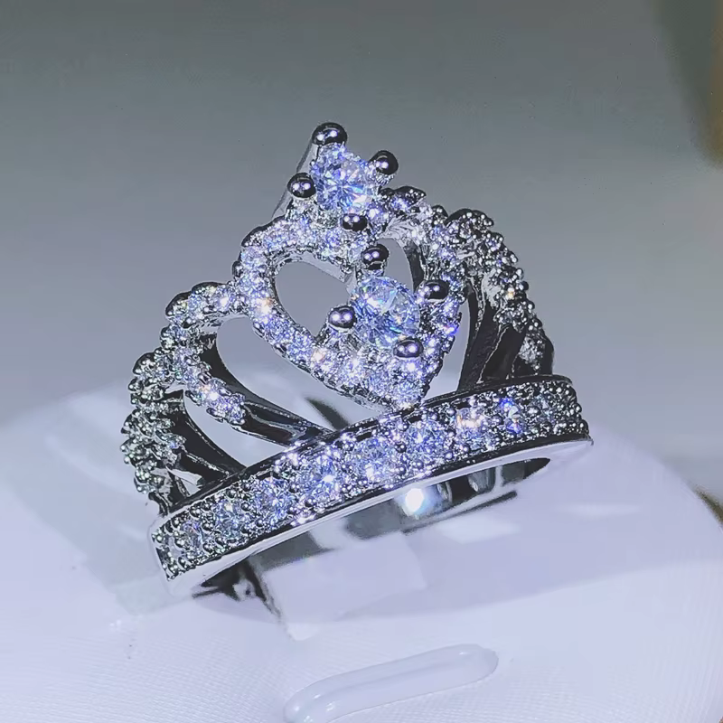 Bague couronne fantaisie en argent 925 pour femmes, meilleur cadeau d'anniversaire pour fille, éléga