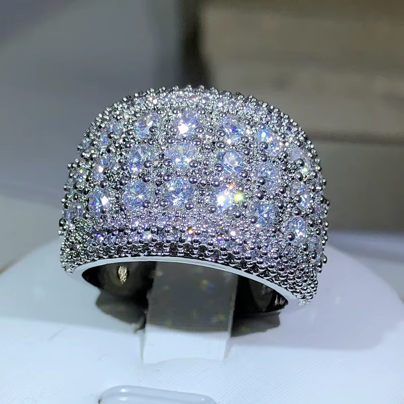 Bague de fiançailles ronde en argent Sterling 925 pour femmes, en zircon scintillant, cadeau d'anniv