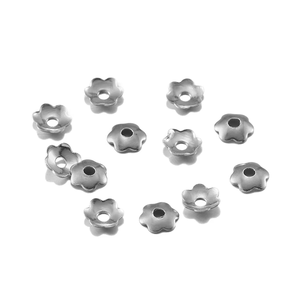 Chapeau de fleurs en filigrane doré, Mini perles d'espacement des pétales de 4mm, tasses, bouchons d