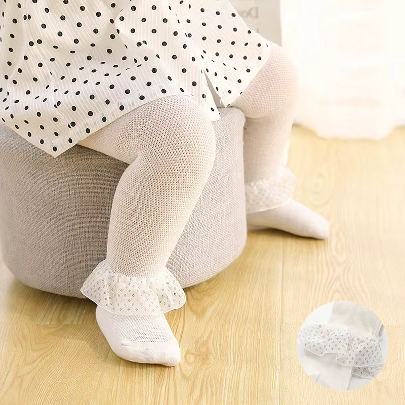 Collants en coton doux pour bébés filles, collants d'été pour tout-petits, collants à fleurs en dent