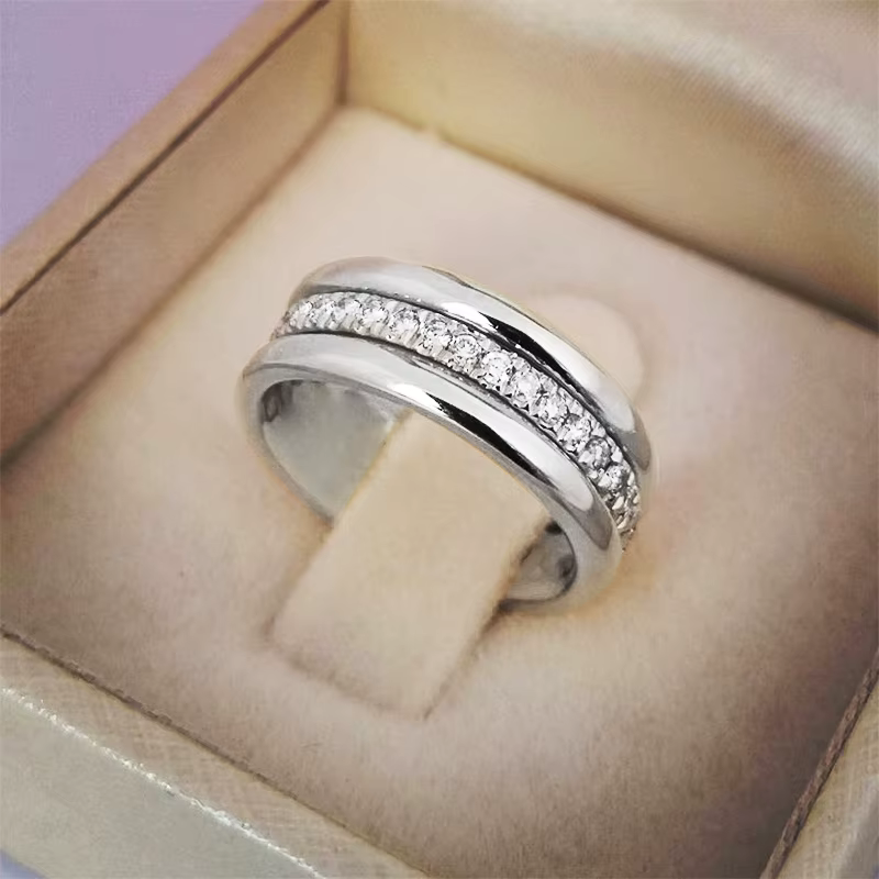 Huretailers-Bague de mariage micro pavée pour femme, matiques de fiançailles féminines, accessoires 