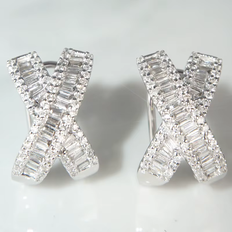 Boucles d'oreilles en diamant de laboratoire en argent regardé 925 pour femmes, bijoux en pierres pr