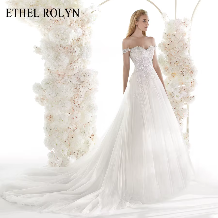 ETHEL ROLYN Sexy chérie princesse robe De mariée Sexy romantique robes De mariée perlée Appliques ro