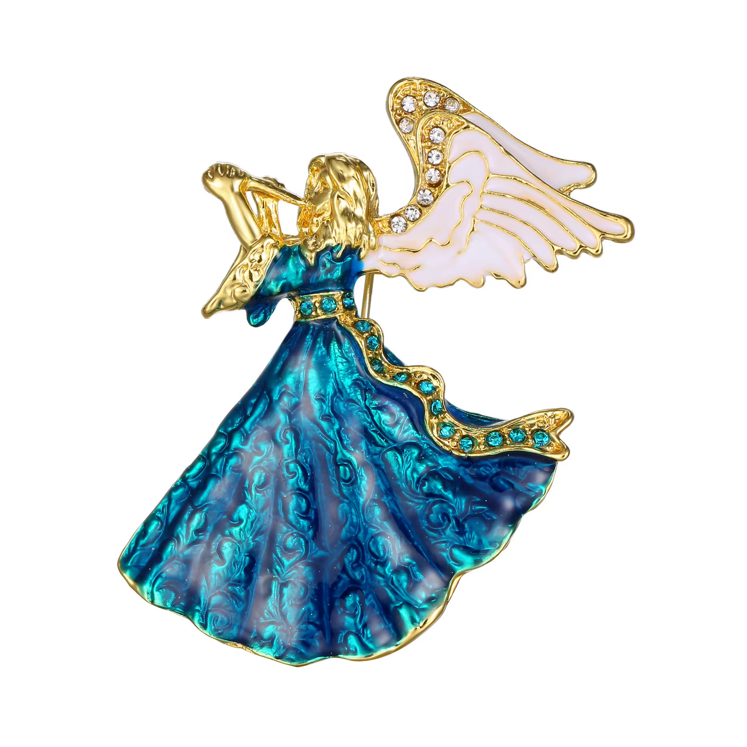 Broches en forme d'ange musical et de fée, en métal sterling et cristal, pour femmes, vêtements, bij