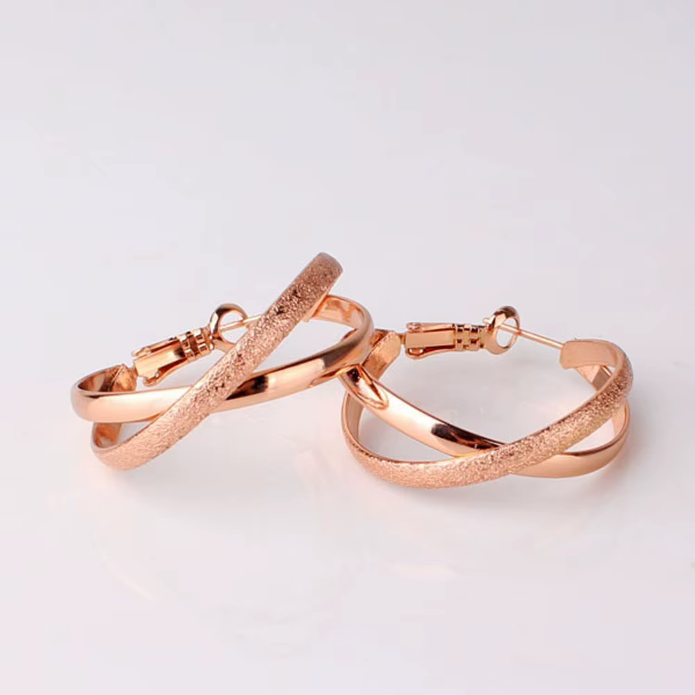 DOTEFFIL 925 argent Sterling or mat or Rose boucles d'oreilles pour femmes bijoux mignon romantique 