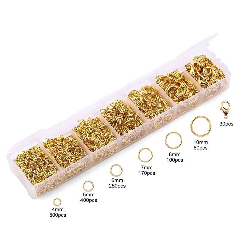 Ensemble de résultats de bijoux, anneaux ouverts, perles d'espacement amples, crochets de boucles d'