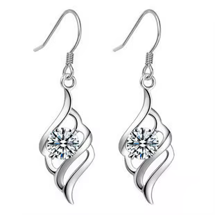 Boucles d'Oreilles Ange en Argent Sterling 925 pour Femme, Bijoux à la Mode
