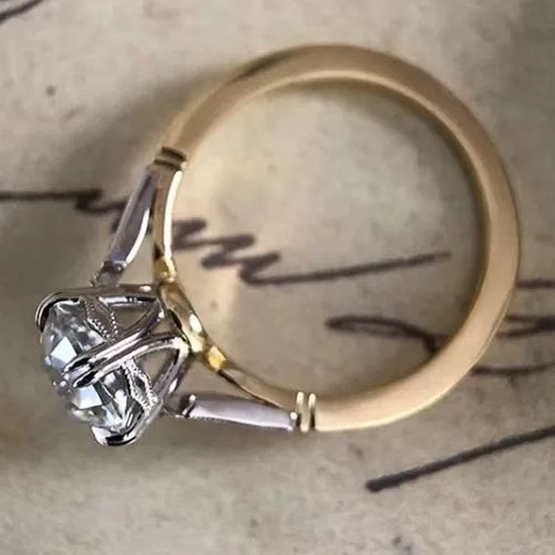 Huitan – bagues rondes en zircone cubique pour femmes, bague de fiançailles, de mariage, accessoires