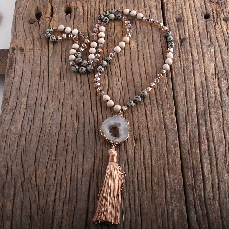 RH Fashion – bijoux bohème en pierres naturelles, cristal noué en pierre Druzy, colliers à pampilles
