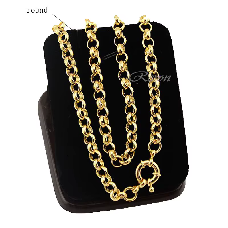 1 pièces 6mm hommes femmes Rolo bijoux couleur or chaîne collier bijoux marin fermoir Long 45 cm-80 