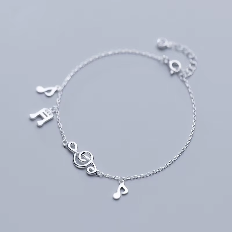 La Monada-Bracelet en Argent Fin 925 pour Femme, Bijoux Minimalistes, Note de Musique, Joaillerie Fé