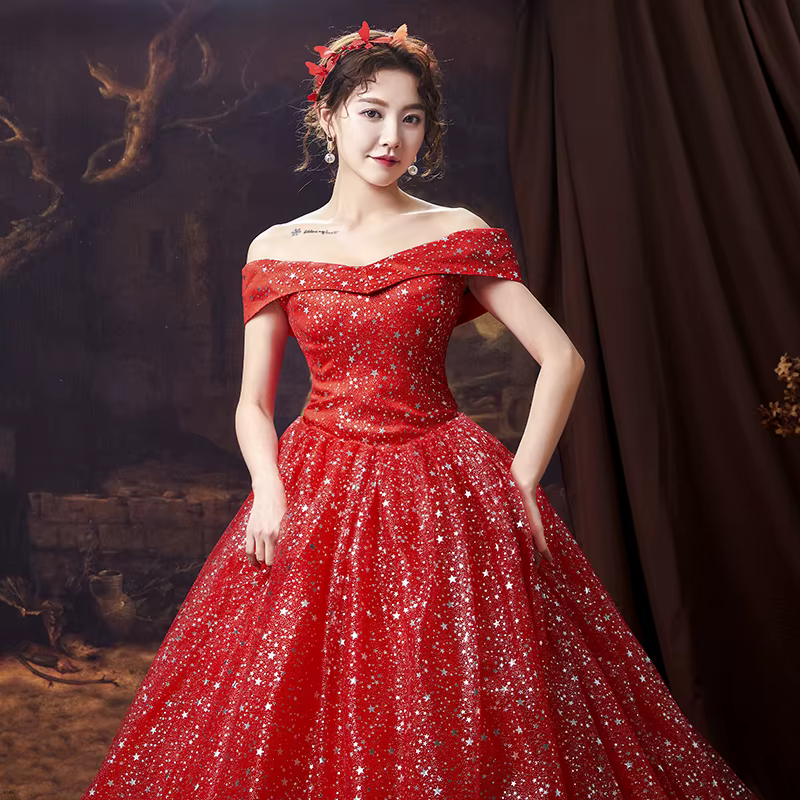 Robe de mariée étoile brillante romantique avec manches, 3 modèles, grande taille, à lacets, robe de