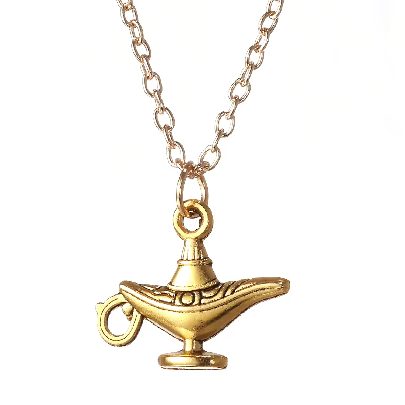 ZRM bijoux mode bricolage conte de fées Aladdin lampe magique pendentif à breloque collier ampoule e
