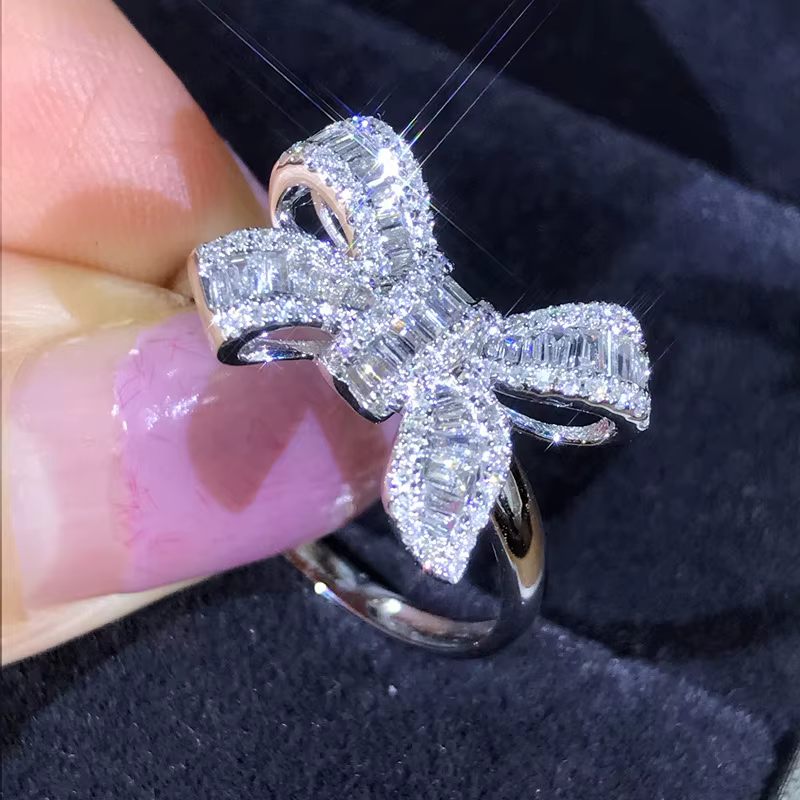Bague en argent Sterling 925 avec faux diamant pour femme, bijou de luxe, cadeau de fiançailles ou d