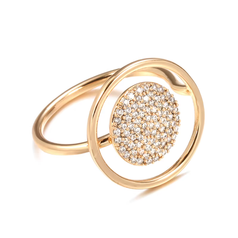 SYOUJYO – bague en Zircon naturel pour femmes, entièrement pavée, Rose dorée, Design de luxe Unique,