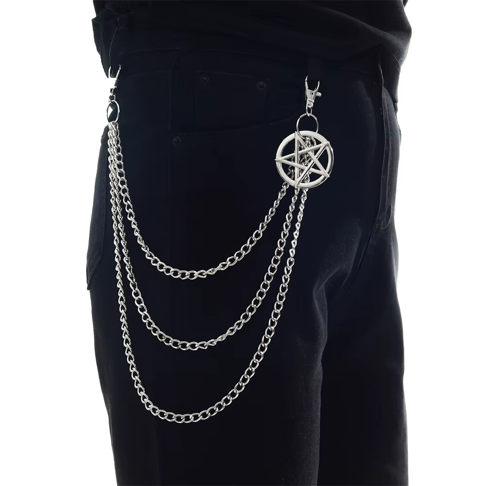 Chaînes de pantalons Punk pour hommes et femmes, chaîne de ceinture pour pantalons en Jean, bijoux g