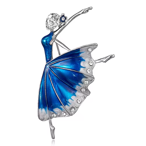Broches fantaisie en strass cristal style danseuse de ballet pour femme, bijoux de mode pour corsage