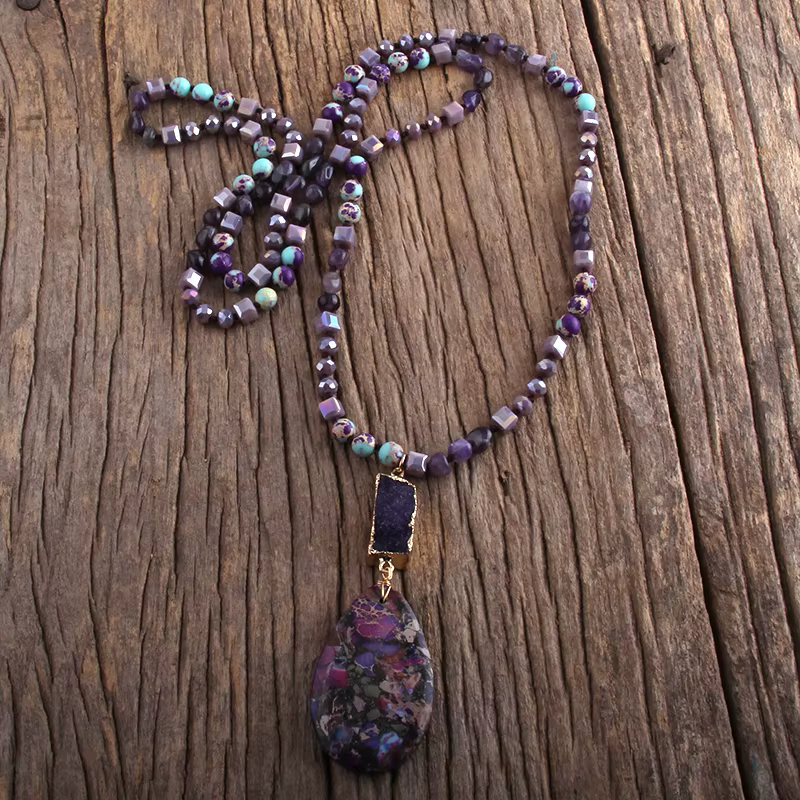 RH – Bijoux bohémiens pour femmes, accessoires en pierres naturelles, de forme aléatoire, colliers a