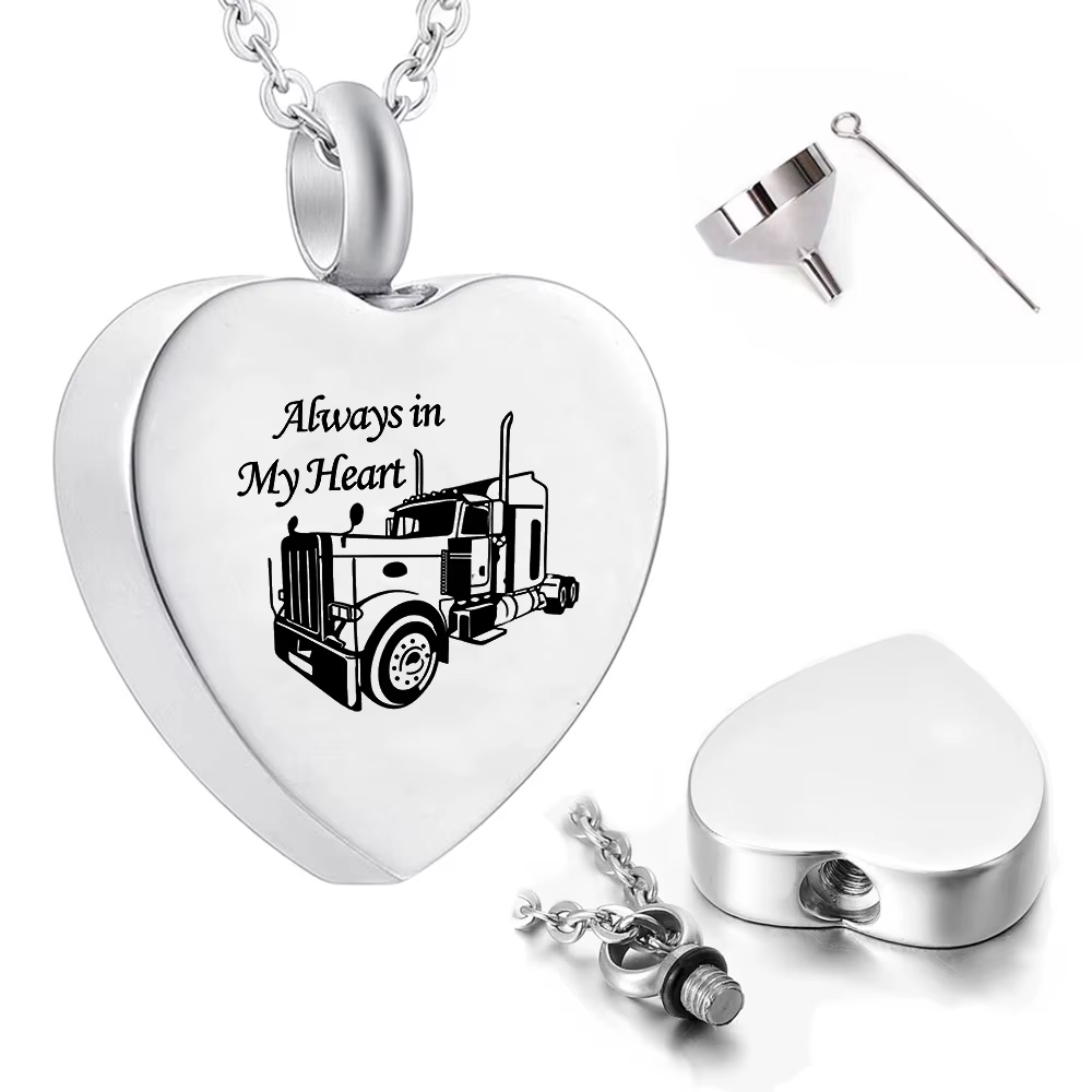 Bijoux pour femmes et hommes, pendentif en forme d'urne en forme de cœur, de cendres, souvenir, méda