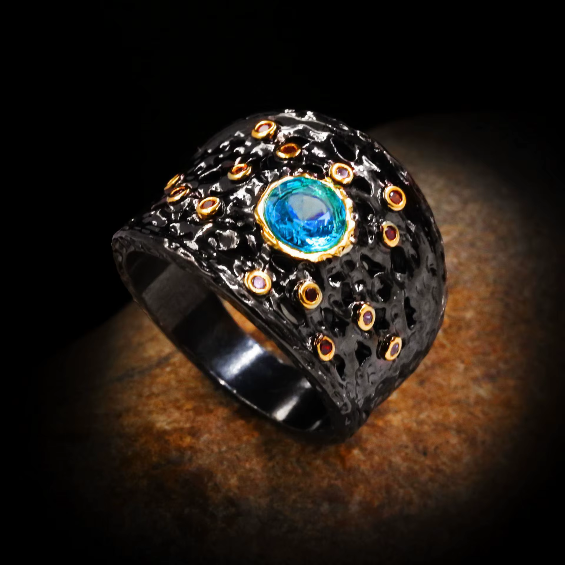 Bague rétro en cuivre plaqué or, tendance cool, européenne et américaine, vent froid fermé, mode exa