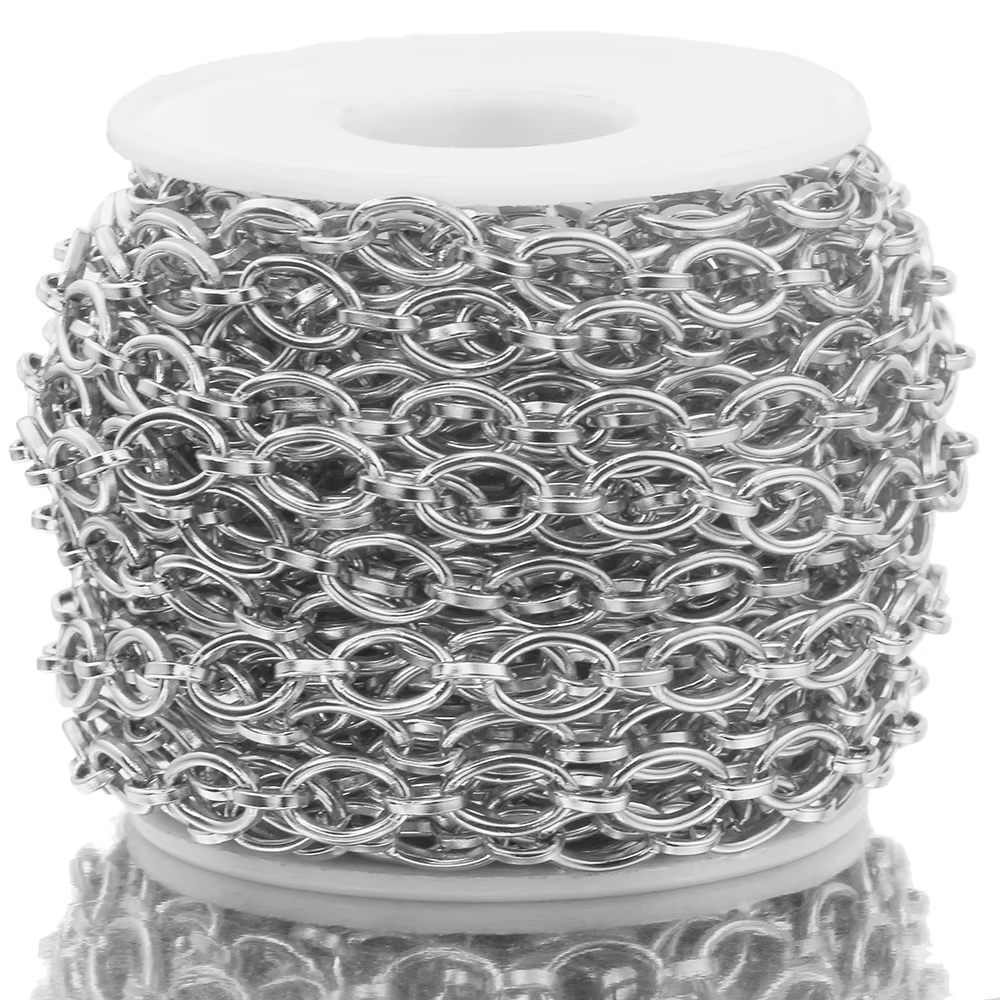 Câble en forme de O doré en acier inoxydable de 1 mètre, fil 1:1, chaînes chics pour la fabrication 