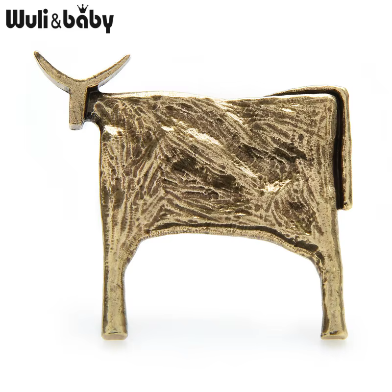 Wumovies & Baby-Broches de bétail vintage pour femmes, broche animale unisexe, accessoires de bijoux