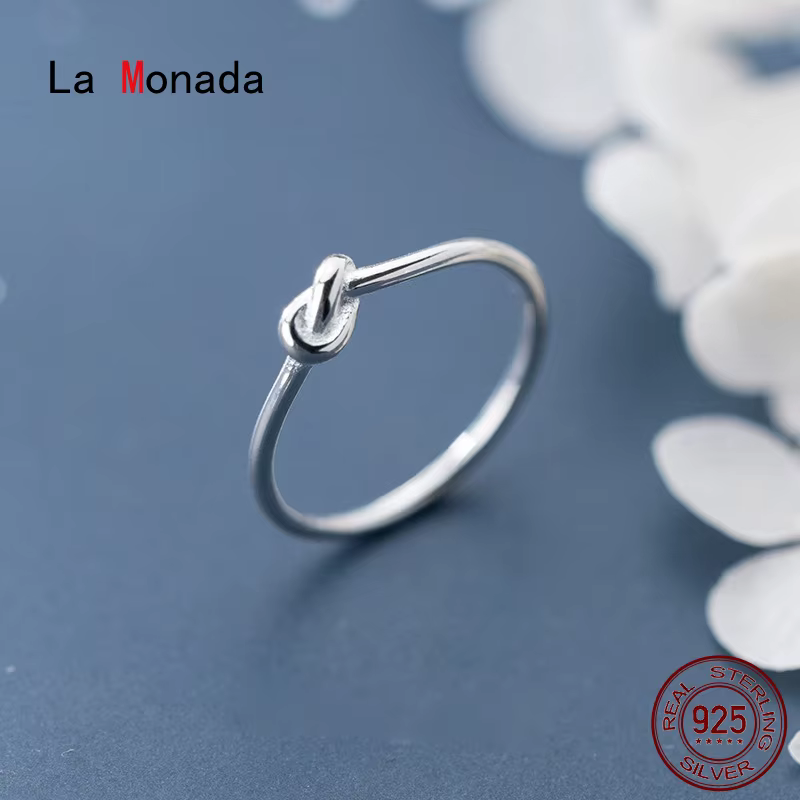 La Monada-Bague à Nministériels d Minimaliste en Argent Sterling 925 pour Femme, Bijoux Fins, 45-49m