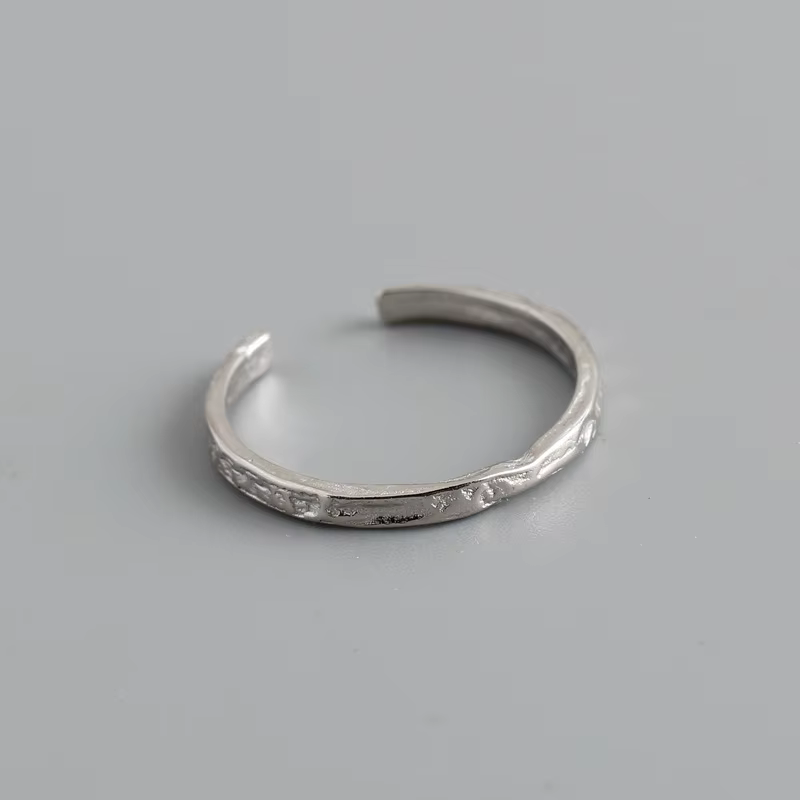 WANTME 925 en argent Sterling Unique irrégulier minimaliste anneau ouvert femmes hommes européen mar