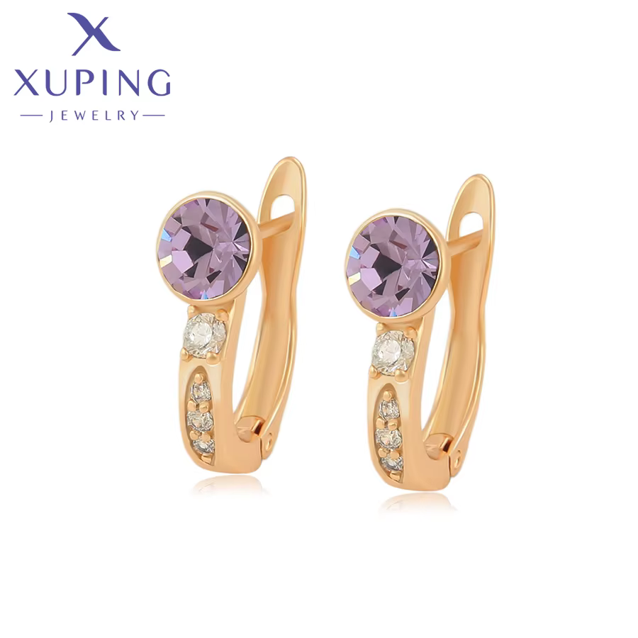 Xuping Jewelry Fashion Nouvelle Arrivée Boucles d'oreilles en cristal pour femmes Cadeau de fête A00