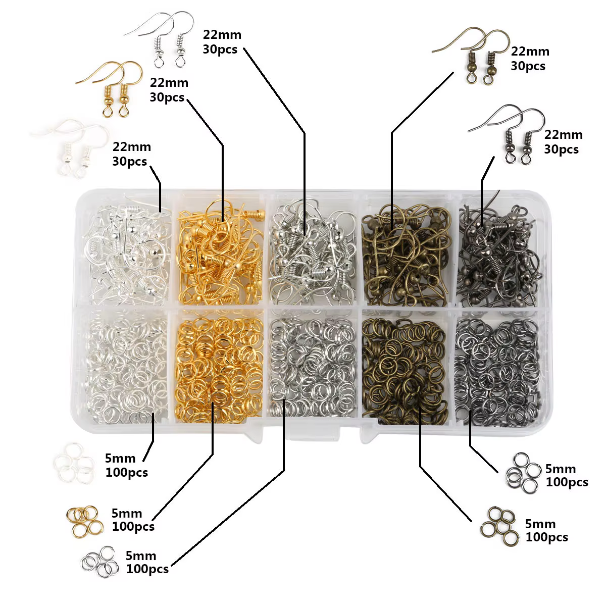 Kit de boucles d'oreilles faites à la main, bijoux de bricolage, boîte exécutive, CriAJEnd, prolonga