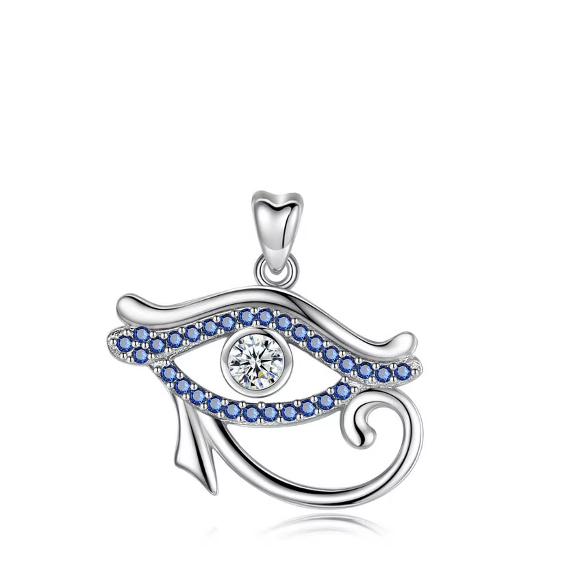 EUDORA – collier pendentif œil d'horus en argent Sterling 925, cristal bleu antique égyptien, oeil d