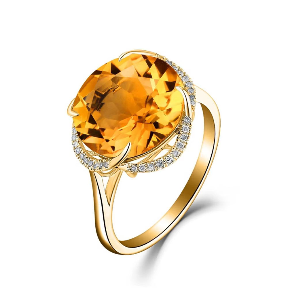 Bagues en cristal pour femmes, pierres précieuses en Citrine améthyste aigue-marine, couleur or 18k,