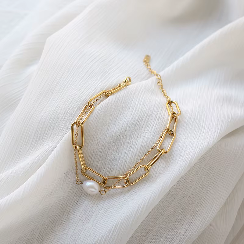 Amaiyllis-Bracelet de perles d'eau douce en or 18 carats pour femme, bijoux faits à la main, nar, do