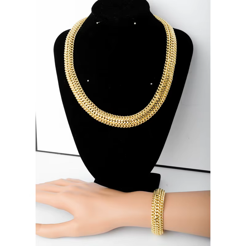 Bijoux classiques oste nommée pour hommes et femmes, collier large, bracelet décontracté, Dubaï, afr