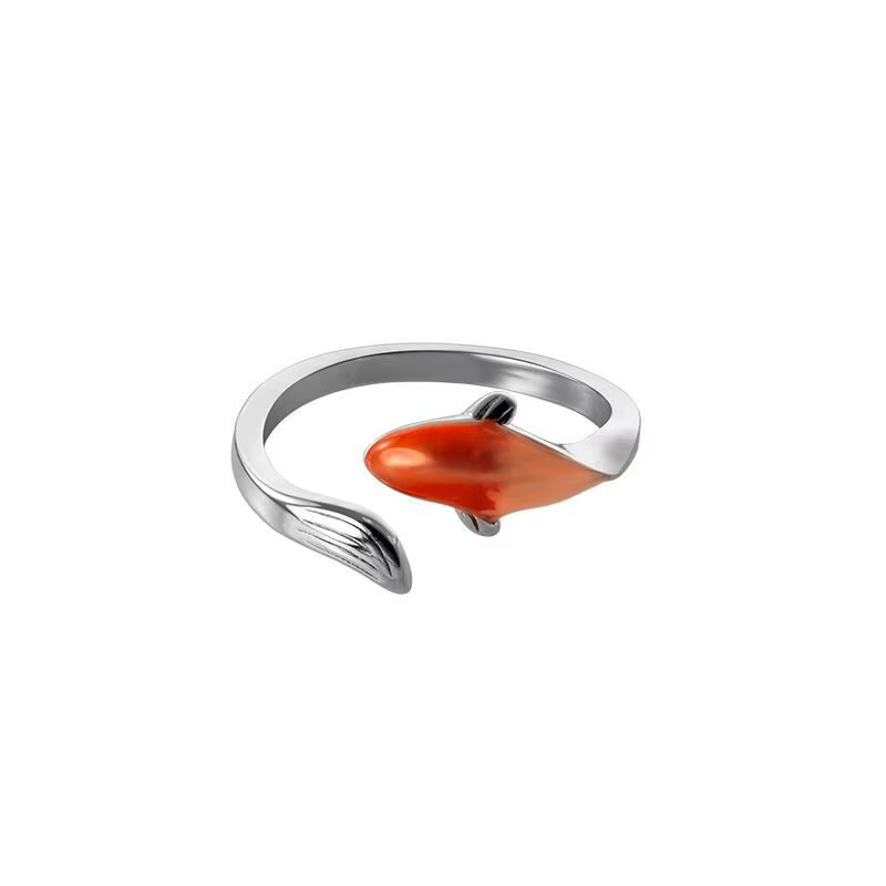 YIZIZAI-Bague poisson Koi rouge pour femme, bijoux vintage, document en argent, porte-bonheur, art c