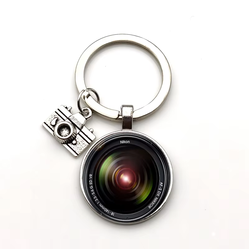 Porte-clés populaire pendentif appareil photo avec objectif SLR photographe passionné SLR porte-clés